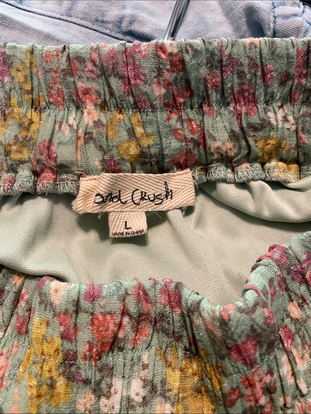 Boho Floral Puff-Sleeve Crop Top & Skirt Set - Sage Floral - Picture 3 of 6